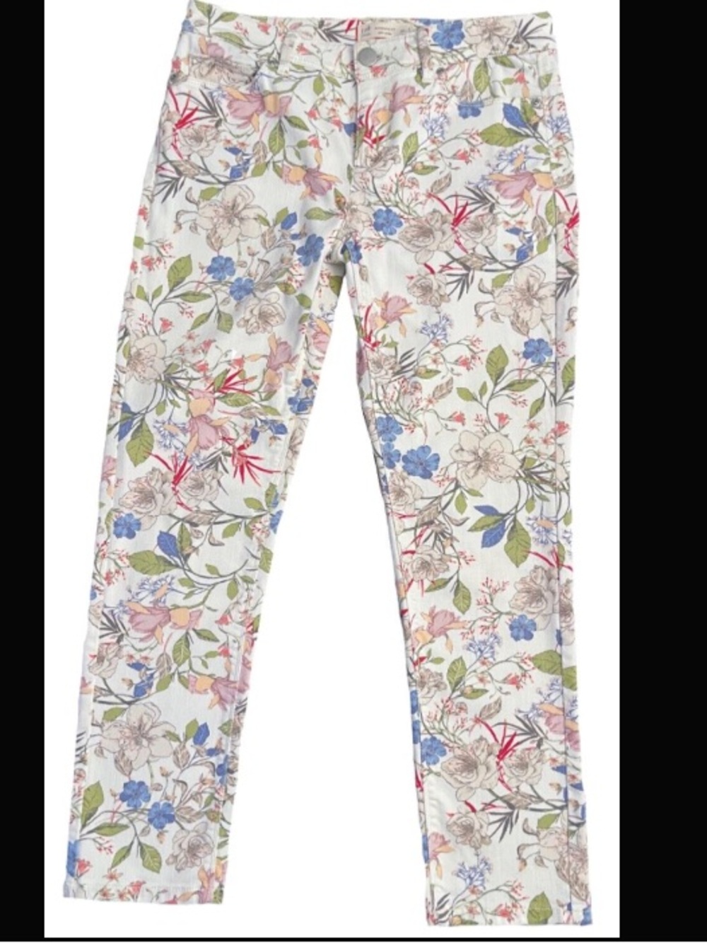 Floral Skinny Women’s Jeans - White Multi